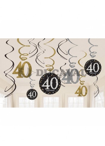 Colgante espiral celebración 40 - Disfraces Ducaval