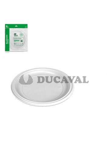 Plato llano blanco 28cm 3und reutilizable.Ducaval 24-48 horas envios
