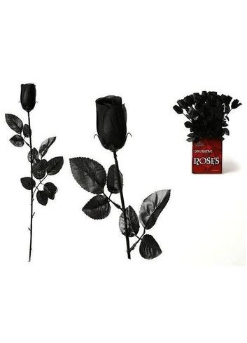 Rosa Gótica Negra de PVC para Decoración Tenebrosa en Halloween