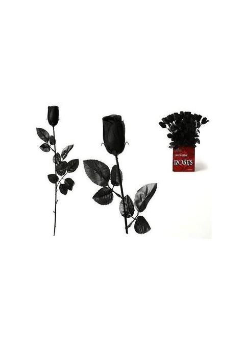Rosa Gótica Negra de PVC para Decoración Tenebrosa en Halloween