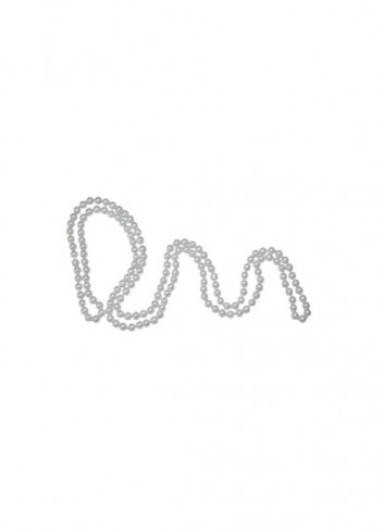 Collar de perlas largo blanco 146cm