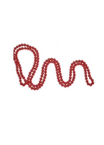 Collar de perlas largo rojo 146cm