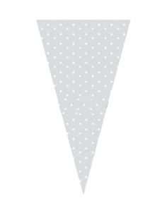 Bolsa cono 30x60 puntos blancos 100ud  Disfraces Ducaval