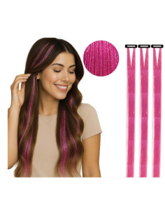 3 mechones 50 cm brillante rosa | Ducaval | Envías 24/48 horas 