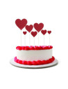 Topper tarta corazones glitter rojos 7 pcs | Ducaval | Envías 24/48 h