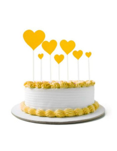  Topper tarta corazones dorado 7 pcs  | Ducaval | Envías 24/48 horas 