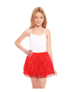 Falda de lentejuelas roja infantil | Ducaval | Envías 24/48 horas 