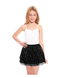 Falda de lentejuelas negra infantil | Ducaval | Envías 24/48 horas 