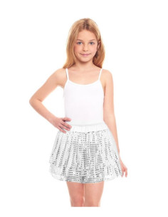 Falda de lentejuelas plata infantil | Ducaval | Envías 24/48 horas 