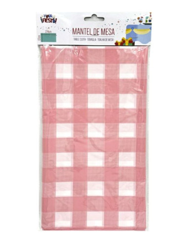 Mantel cuadros rosa 137x244cm. | Ducaval | Envías 24/48 horas 