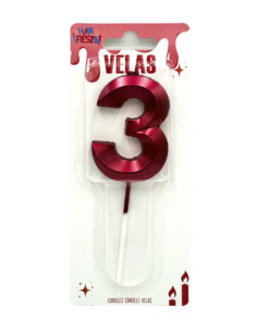 Vela biselada rojo 3 | Ducaval | Envías 24/48 horas 