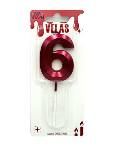Vela biselada rojo 6 | Ducaval | Envías 24/48 horas 