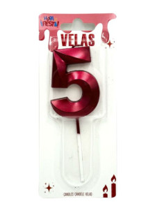 Vela biselada rojo 5 | Ducaval | Envías 24/48 horas 