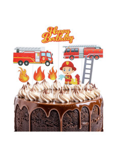 Cake topper set de bombero 8 pc | Ducaval | Envías 24/48 horas 