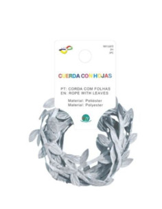Cinta de yute con hojas plata 2M | Ducaval | Envías 24/48 horas 