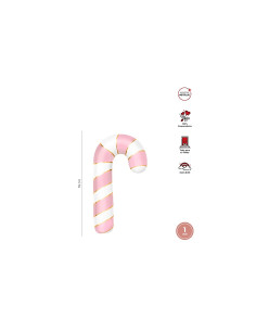 Globo foil bastón caramelo rosa 75cm 29" | Ducaval | Envíos 24/48h