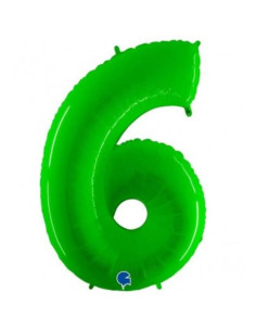 Globo numero 6 verde 40" | Ducaval | Envíos 24/48 horas
