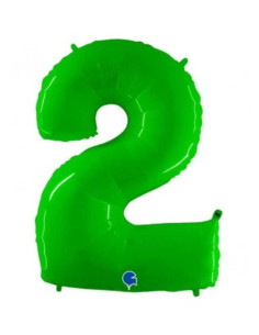  Globo numero 2 verde 40" | Ducaval | Envíos 24/48 horas
