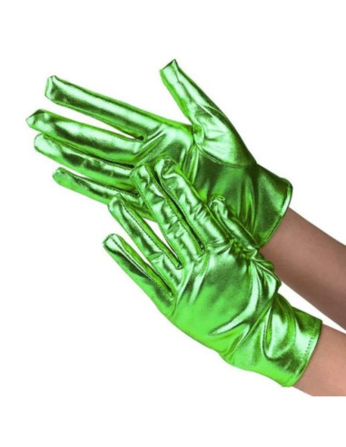 Guantes metalizados verde infantiles  | Ducaval | Envíos 24/48 horas 