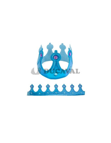 Corona rey tela azul