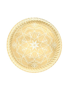 Bandejas redondas navideñas Winter oro 30cm | Ducaval | Envías 24/48 