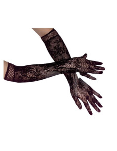 Guantes encaje largos adt negro | Ducaval | Envios 24/48 horas