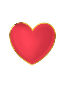 Platos forma corazon 25x23cm carton 6ud| Ducaval | Envías 24/48 horas