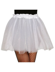 Tutu con purpurina blanco 45cm. | Ducaval | Envíos 24/48 horas 