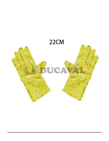 Guantes de lentejuelas dorados adulto (22cm) | Ducaval | Envíos 24/48
