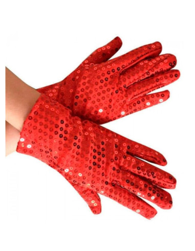  Guantes lentejuelas rojos adulto  | Ducaval | Envíos 24/48 horas