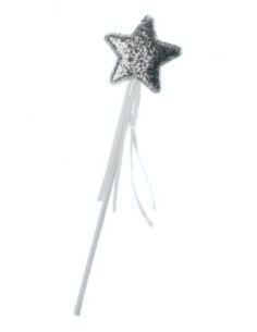 Varita con estrella de purpurina plata | Ducaval | Envíos 24/48 horas
