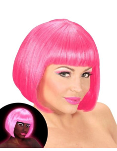 Peluca valentina fluorescente rosa | Ducaval | Envías 24/48 horas 