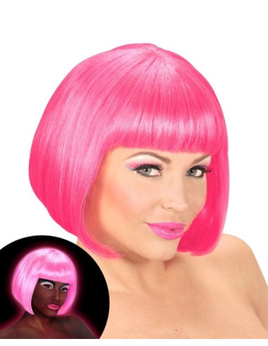 Peluca valentina fluorescente rosa | Ducaval | Envías 24/48 horas 