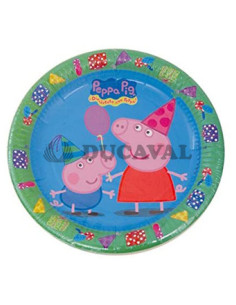 Platos Peppa Pig 18cm 8 unidades  Disfraces Ducaval