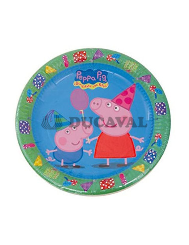 Platos Peppa Pig 18cm 8 unidades  Disfraces Ducaval