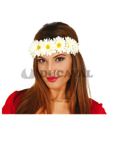 Diadema flores blancas  Disfraces Ducaval