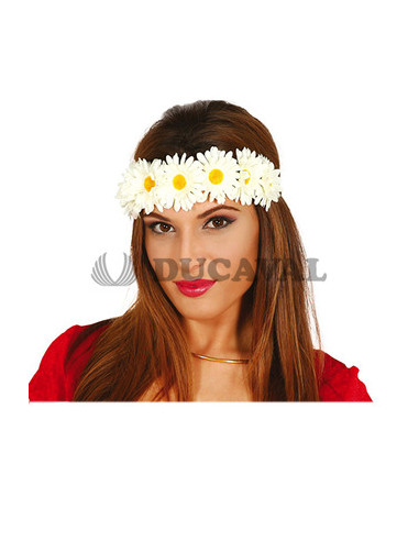 Diadema flores blancas  Disfraces Ducaval