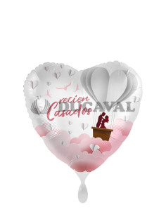 Globo foil corazón recién casados 18/45cm