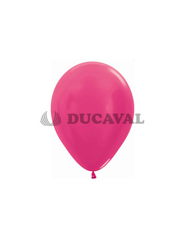 Globo látex metalizado fucsia 12.5cm 100 unidades