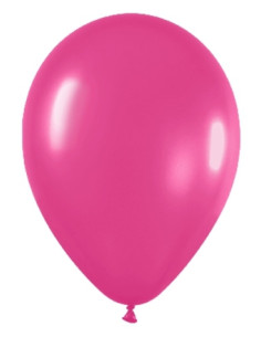 Globo látex metalizado fucsia 12.5cm 100 unidades