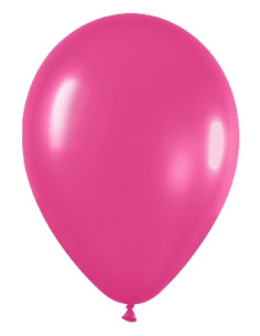 Globo látex metalizado fucsia 12.5cm 100 unidades