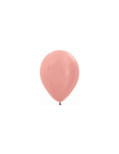 Globo látex metalizado rosa dorado 12.5cm 100ud | Ducaval | Envíos 24
