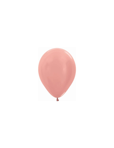 Globo látex metalizado rosa dorado 12.5cm 100ud | Ducaval | Envíos 24
