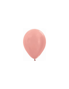 Globo látex metalizado rosa dorado 12.5cm 100ud | Ducaval | Envíos 24