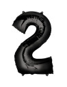 Globo foil número 2 negro 86cm | Ducaval | Envíos 24/48 horas