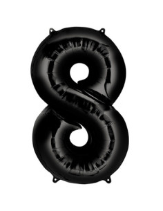 Globo foil número 8 negro | Ducaval | Envías 24/48 horas 