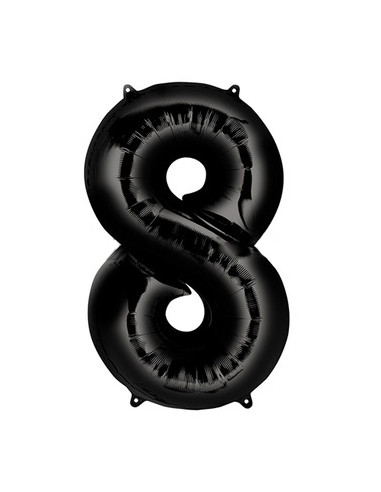 Globo foil número 8 negro | Ducaval | Envías 24/48 horas 