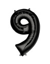 Globo foil número 9 negro 86cm | Ducaval | Envíos 24/48 horas