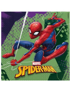 Servilletas Spiderman compostable 33x33 20ud  Disfraces Ducaval