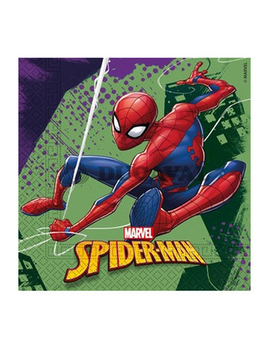 Servilletas Spiderman compostable 33x33 20ud  Disfraces Ducaval